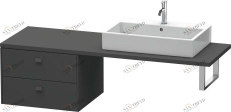 BR513804949 Brioso Шкафчик для консоли Графит матовый, декор Duravit