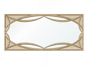 Прямоугольное зеркало с рамой стены