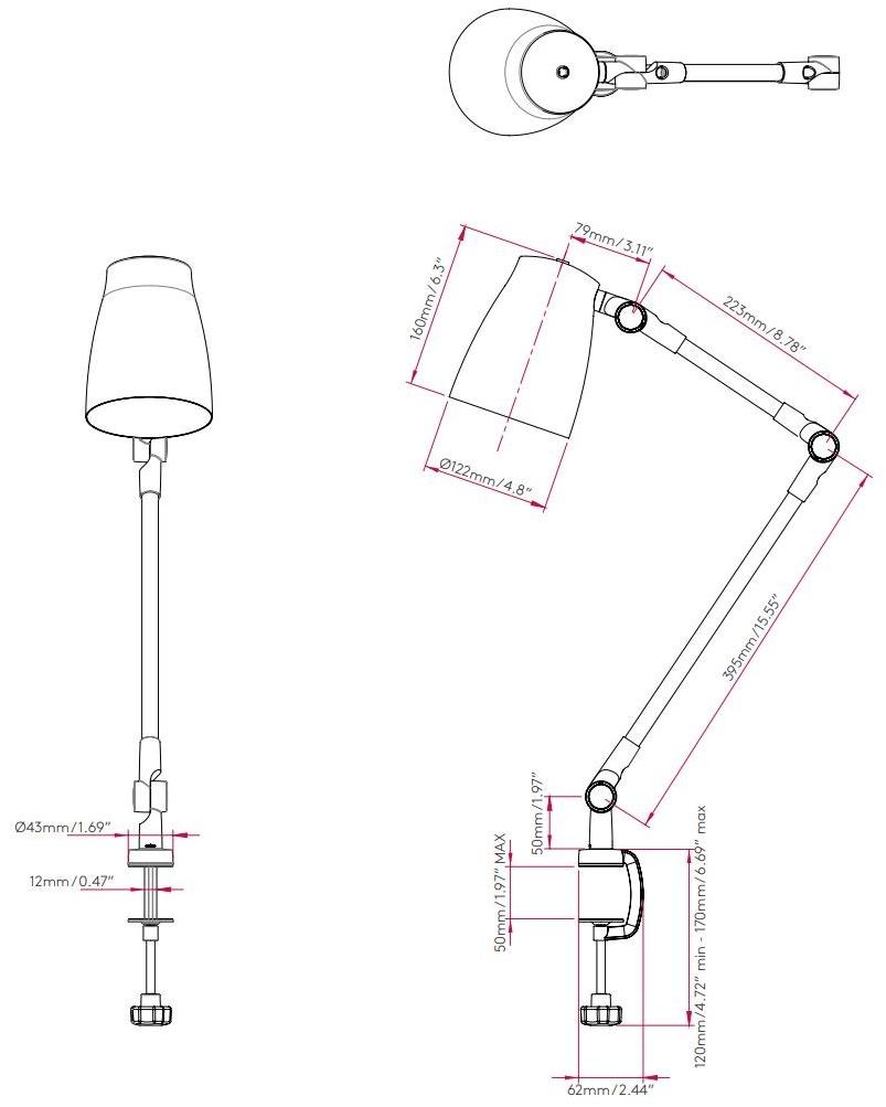 Astro Lighting Регулируемая настольная лампа из алюминия с зажимом Atelier sun-id-1462357 - Вид №4