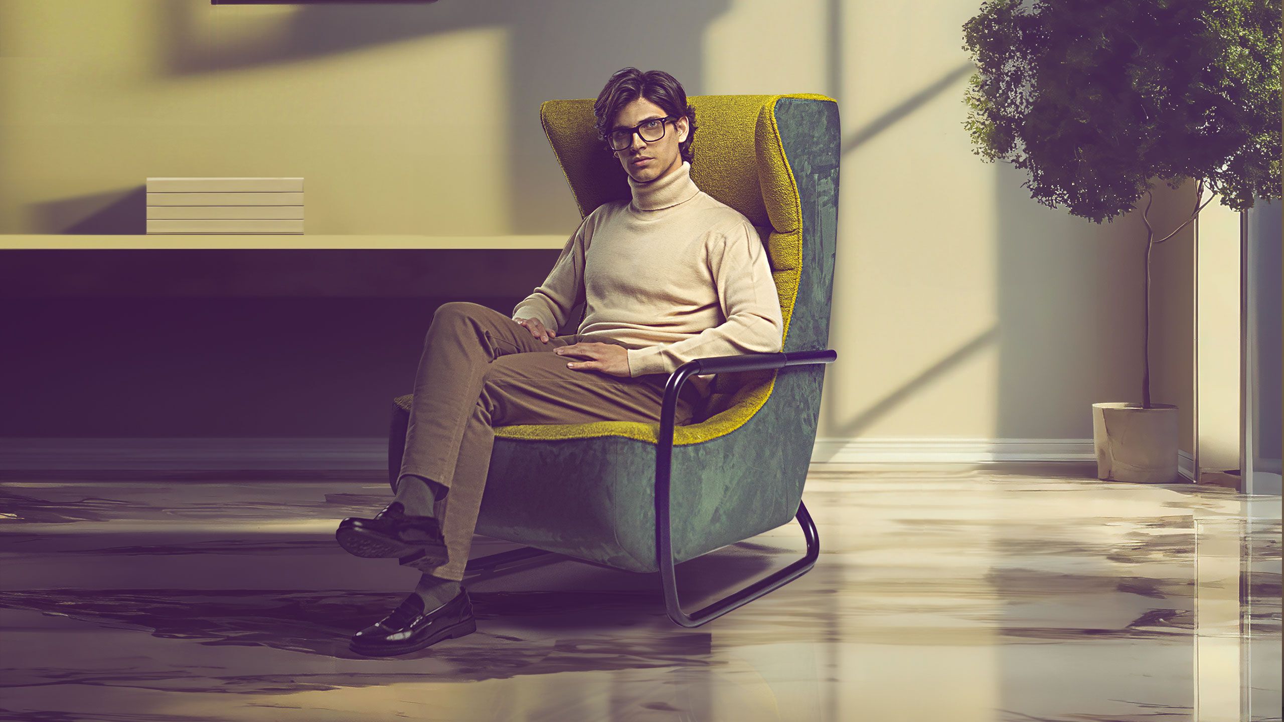 Тканевое кресло с подлокотниками Calia Italia Superior ARCH-00036798 - Вид №2