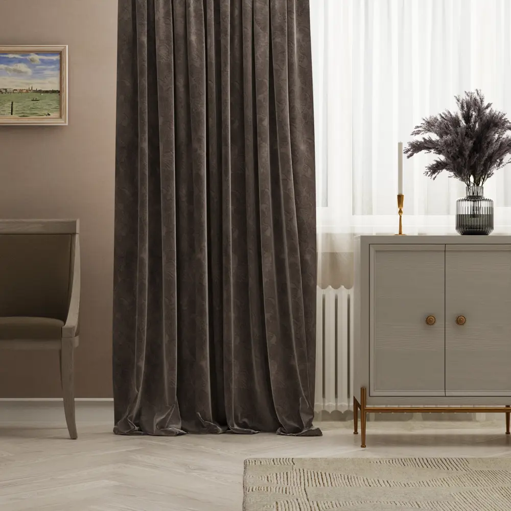 Штора на ленте Inspire Ipe 160x280 см цвет серый 83561944 STLM-2139488 