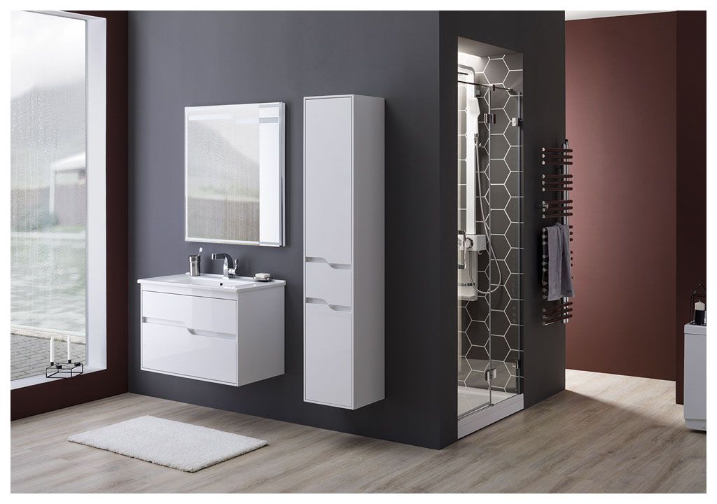 Шкаф-пенал для ванной Aquanet Модена 35 белый 00196967 - Вид №3