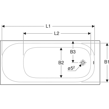 554.044.01.1 Прямоугольная ванна Geberit Soana, узкий край Geberit  - Вид №2