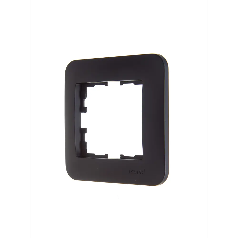 Рамка для розеток и выключателей Lezard Asti 1 пост горизонтальная цвет черный бархат STLM-2180692 - Вид №1