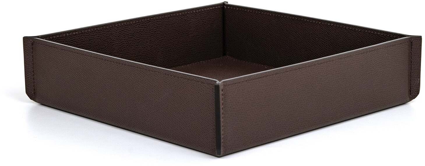 Leslie Valet Поднос - 25X25XH6 см / зернистая кожа_earth
