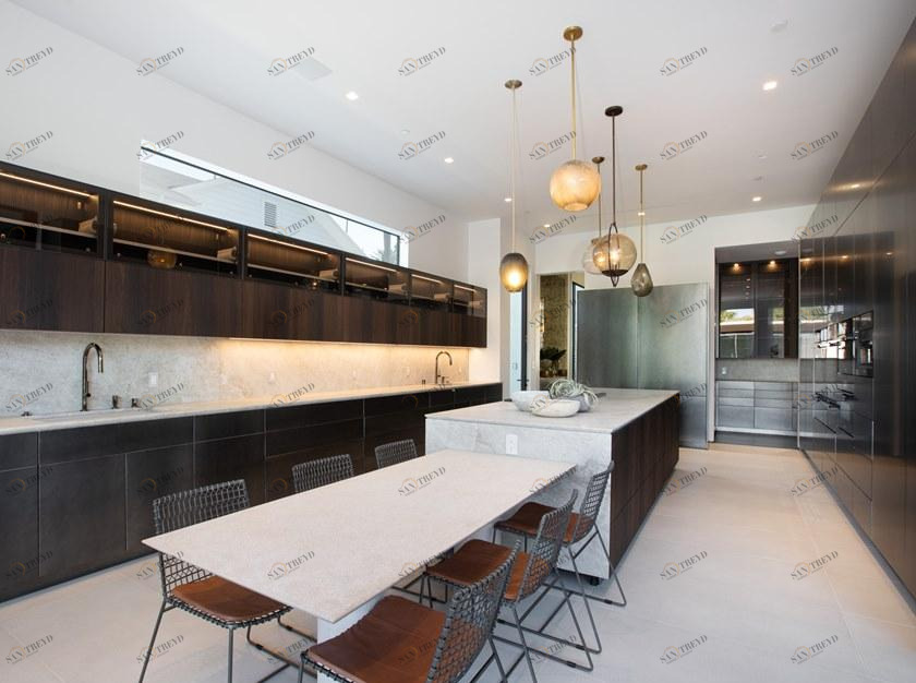 TM Italia Cucine Линейная кухня с двухтактным открыванием с островом T30 sun-id-1357884