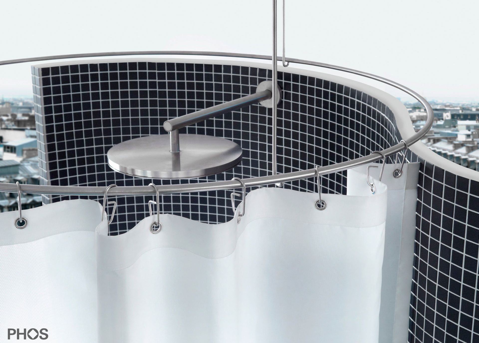 DR800 Кольцо для штанги для душевой занавески, диаметр 80 см. PHOS  - Вид №4