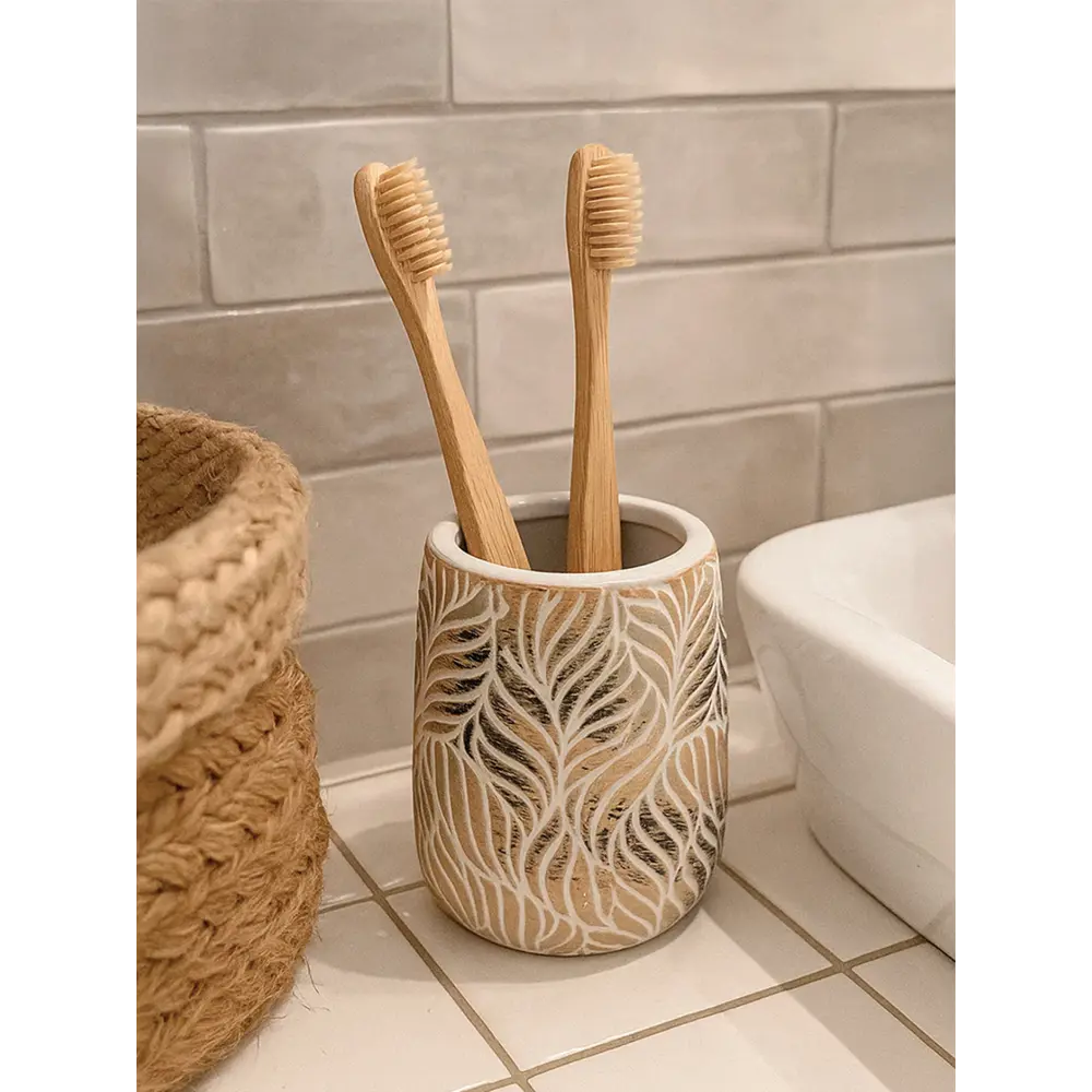 Стакан для щеток форест керамика бежевый Santreyd STLM-2036867 - Вид №3