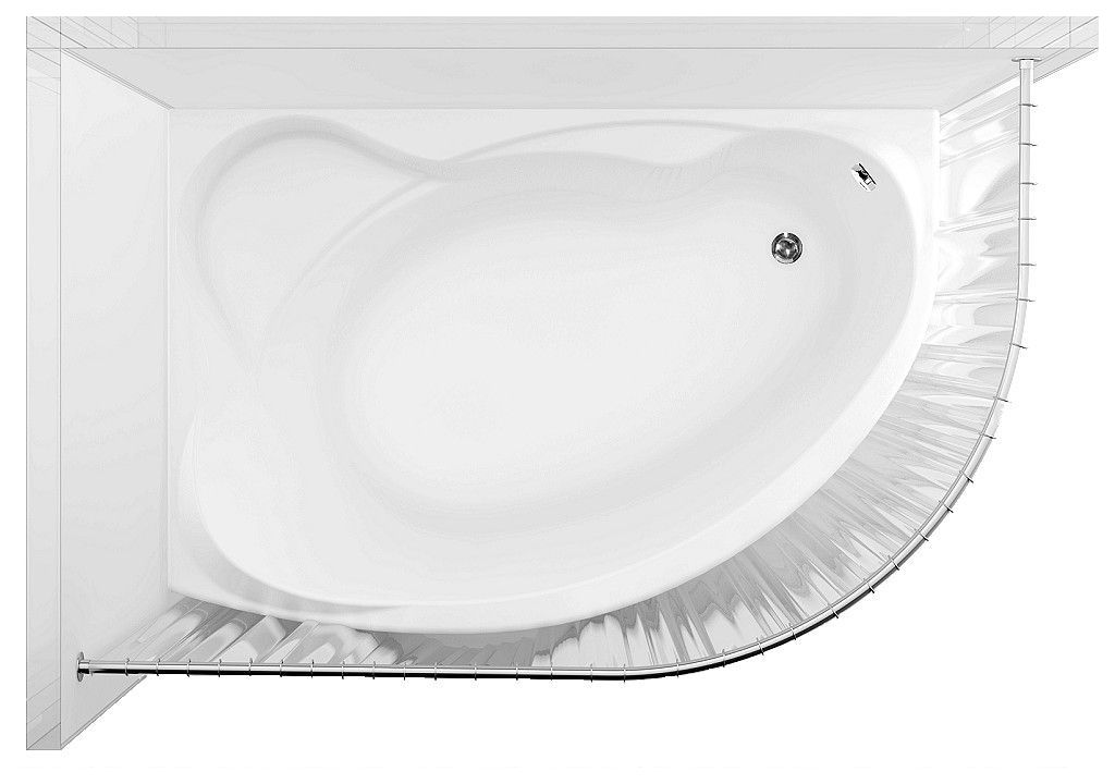 Карниз для ванны Aquanet Graciosa полукруглый 150х90 00176891 - Вид №2