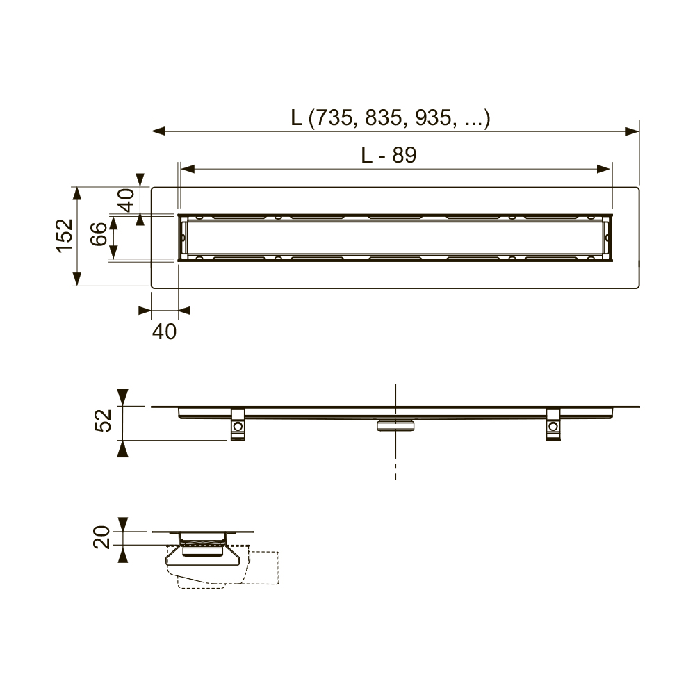 650700 Канал для укладки натурального камня Tece  - Вид №1