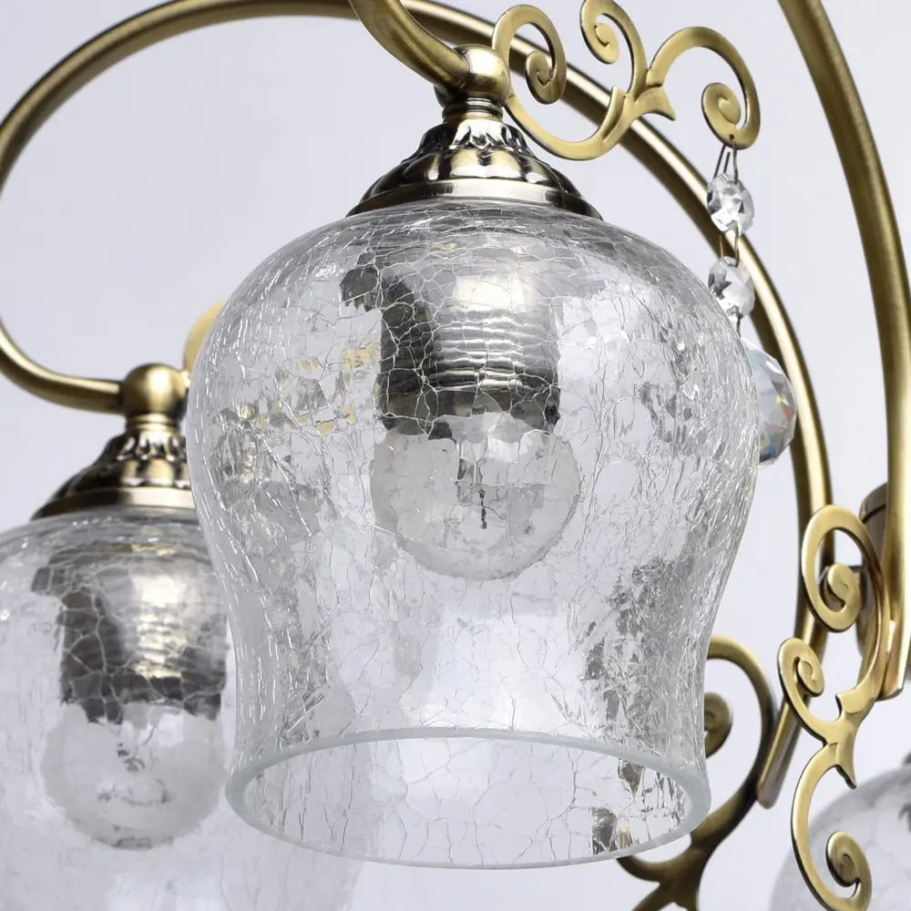 Люстра Моника 5xE27x60 Вт, металл/стекло, цвет бронза/прозрачный MW-Light STLM-2060605 - Вид №2