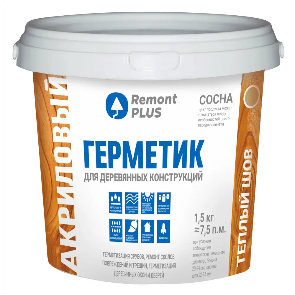 REMONT PLUS Герметик для дерева акриловый цвет сосна 900 мл 84534361 STLM-1439561