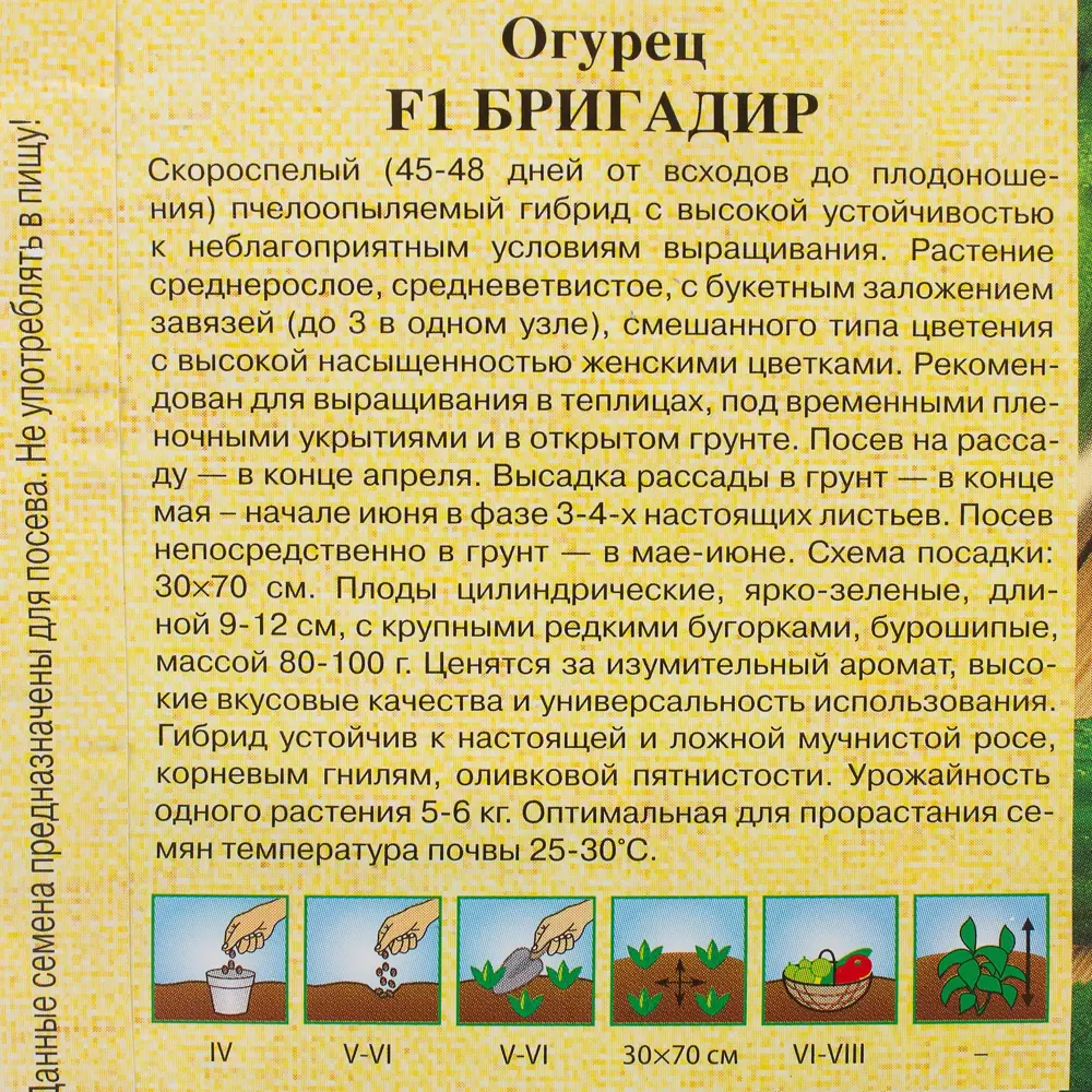 Семена Огурец «Бригадир» F1, 10 шт ГАВРИШ STLM-2134255 - Вид №2