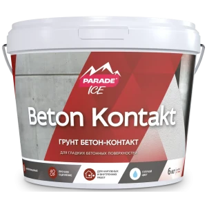 Грунтовка для сухих и влажных помещений Parade Бетон-контакт зеленый 6 кг