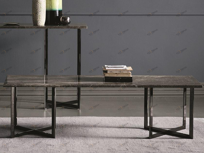 Bodema Прямоугольный мраморный журнальный столик Blunt Blu001