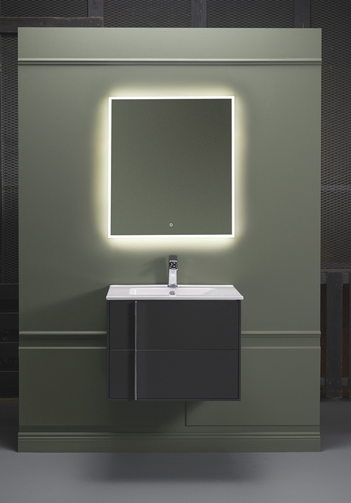 1590001 Шкаф Для Умывальника Edge 600 Серый Антрацит Hafa  Антрацитовый  - Вид №2