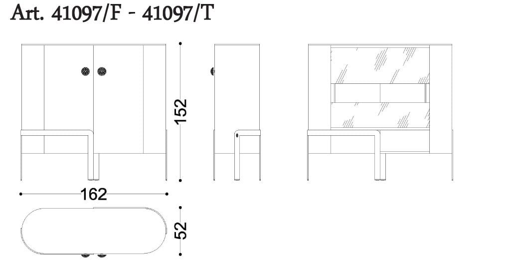 Барный шкаф с тканевым покрытием OPERA CONTEMPORARY DORIS ARCH-00135457 - Вид №4