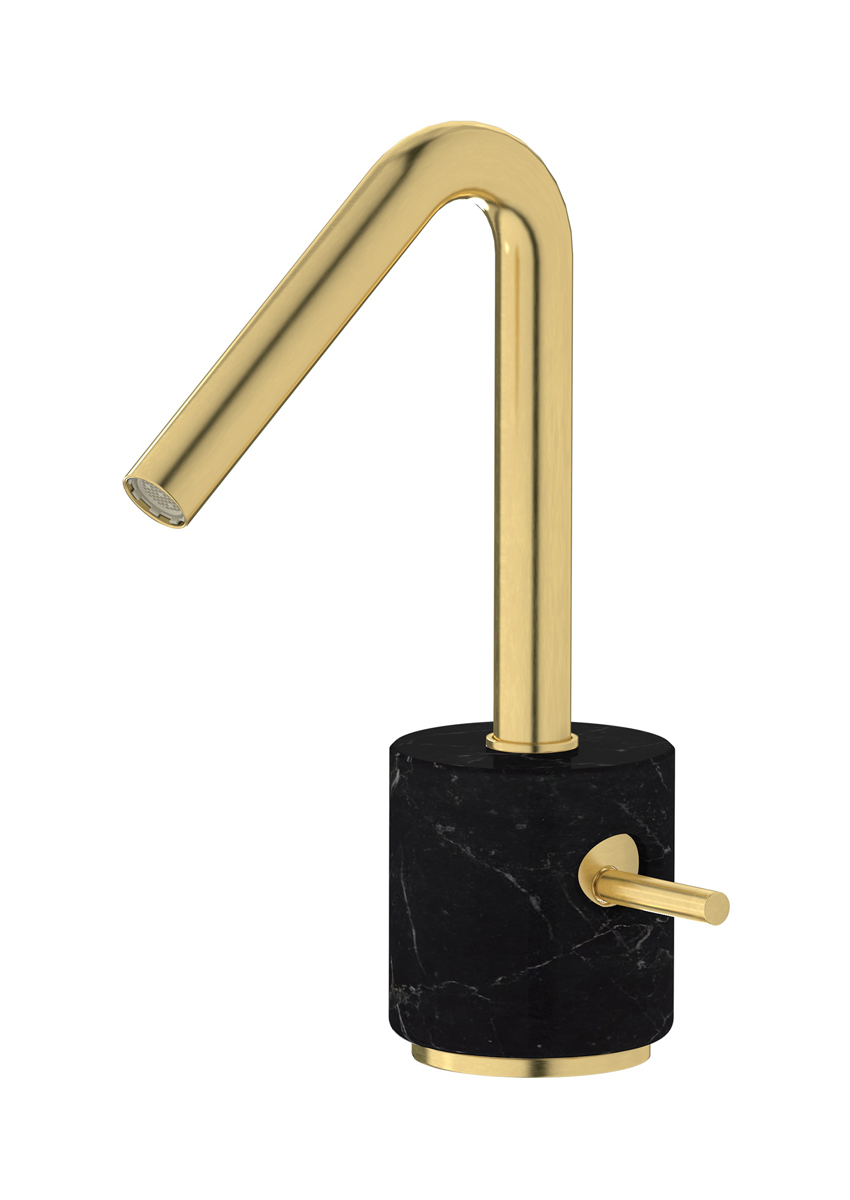 Смеситель для раковины на 1 отверстие в комплекте с донным клапаном WE ARE IB mr200on_2 Natural Brass Marmo