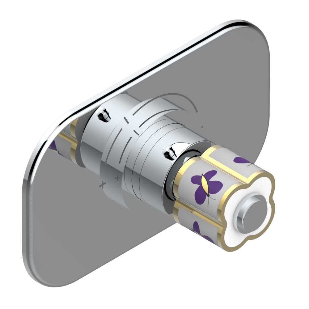 A7D-5100B Ручка регулировки для термостата THG, арт.5100A 1/2" и 5200A 3/4" Thg-paris Capucine фиолетовый с золотым декором Хром A7D 5100B  A02 CAT.A