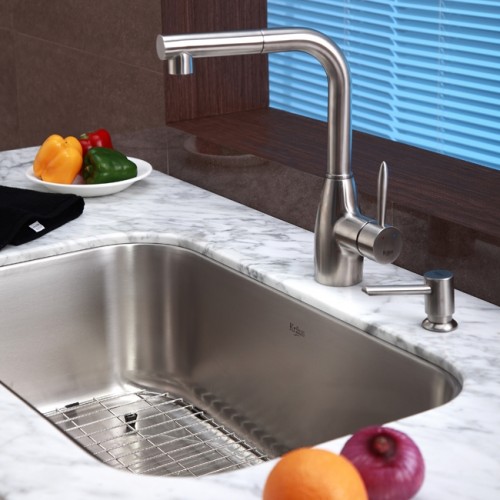 KBU14 Мойка кухонная прямоугольная Krausru  - Вид №5