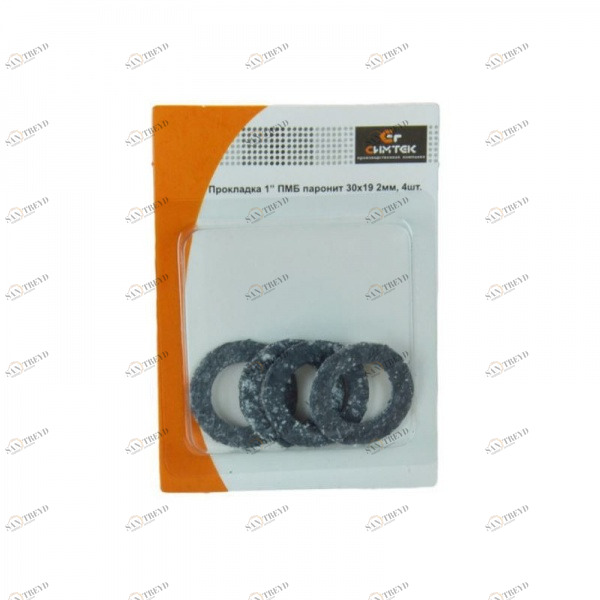 Прокладка паронитовая 1 ПМБ, 30х19, h-2мм блистер (4 шт) 10-0031 СИМТЕК 183284
