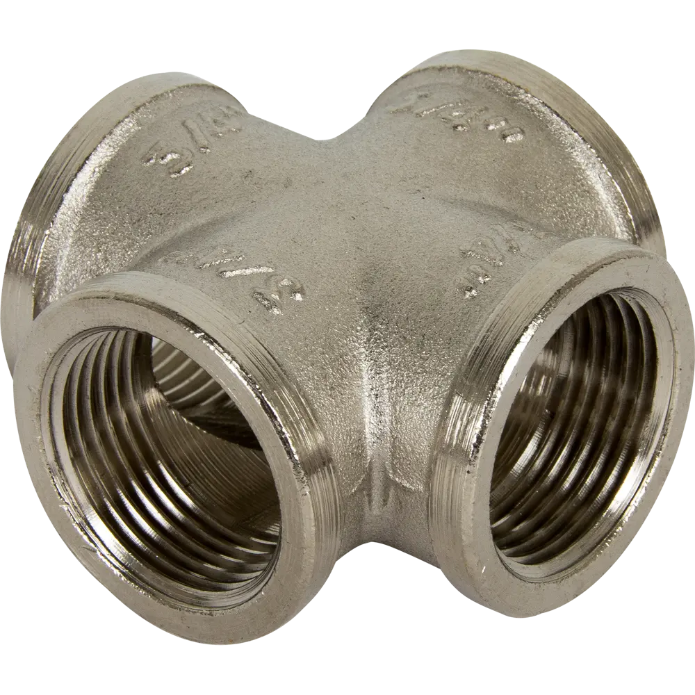 Крестовина Valtec внутренняя резьба 3/4" никелированная латунь VTr.760.N.0005 STLM-2129227