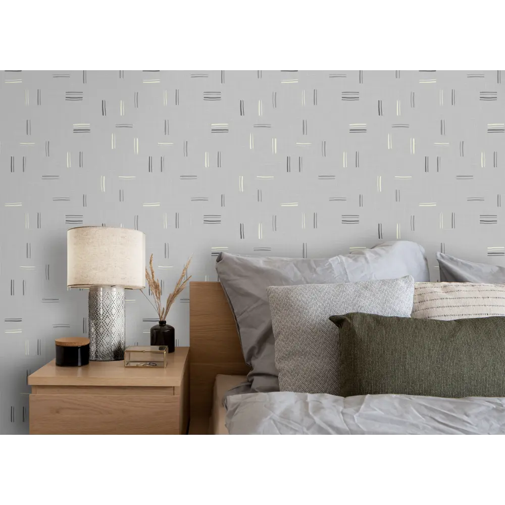 Флизелиновые обои ATELIERO Palochki серые 1.06 м - современный стиль для гостиной и спальни 89432663 STLM-1572751 - Вид №3