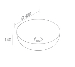 L615T0R0V0101 Раковина накладная ELITE ROUND M 450х450х140 мм без перелива Белый матовый AeT ITALIA - Вид №1