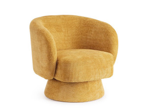 Тканевое вращающееся кресло с подлокотниками