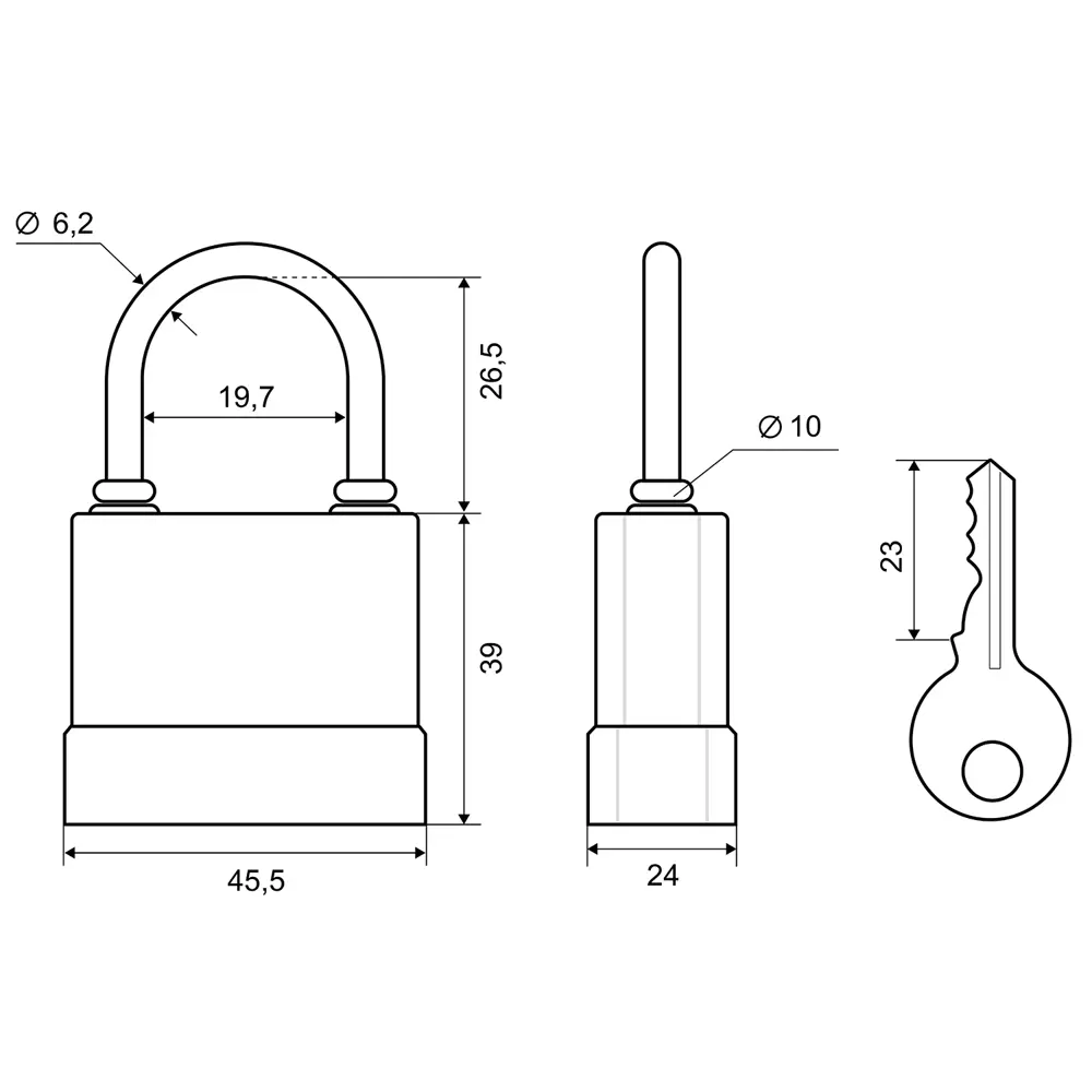Замок навесной Palladium 907WP-40 чугун 39x41 мм STLM-2106058 - Вид №3