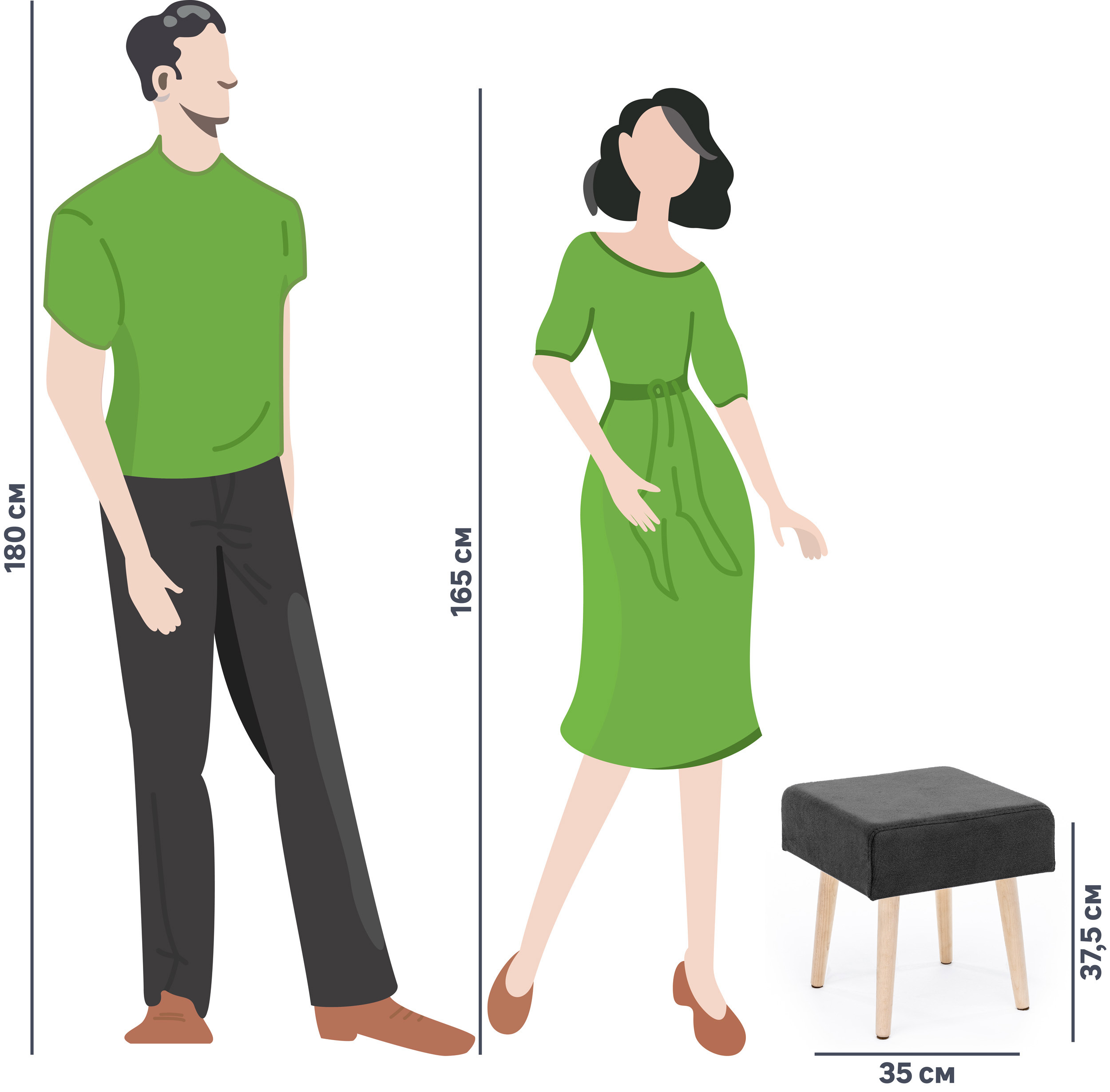 84508139 Банкетка домашняя Seasons 35x35x37.5 см цвет серый STLM-0050864 BISK  - Вид №4