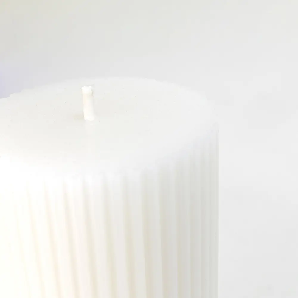 Дизайнерская свеча-столбик Ribbed белая 20 см 89370279 Santreyd STLM-0813111 - Вид №1