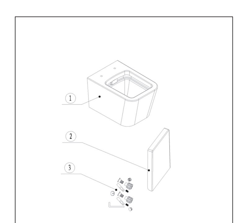 C21201UW-RUS Подвесной унитаз настенный Белый Bravat  Китай  - Вид №1
