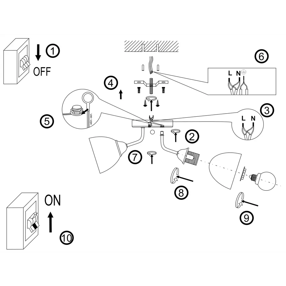 КЛЮЧНИК Вьюнок - потолочный светильник в стиле неоклассика 82827693 STLM-0036623 - Вид №11