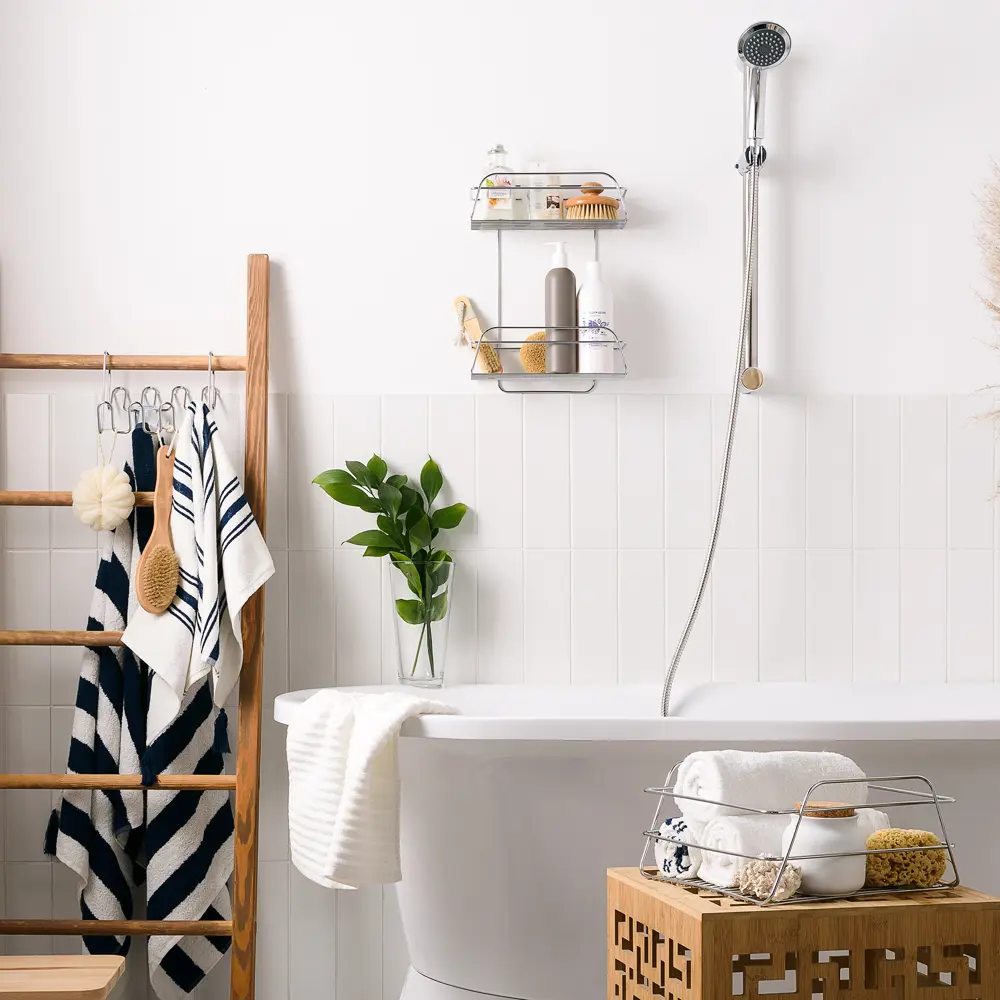 Полка двухъярусная прямая 28х12х38 см цвет хром Santreyd Модулус STLM-2143557 - Вид №6