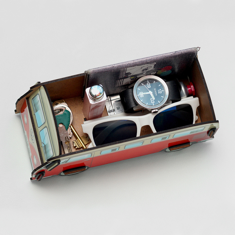 0006 Настольный органайзер vw t1 camper - красный BadLab  - Вид №3