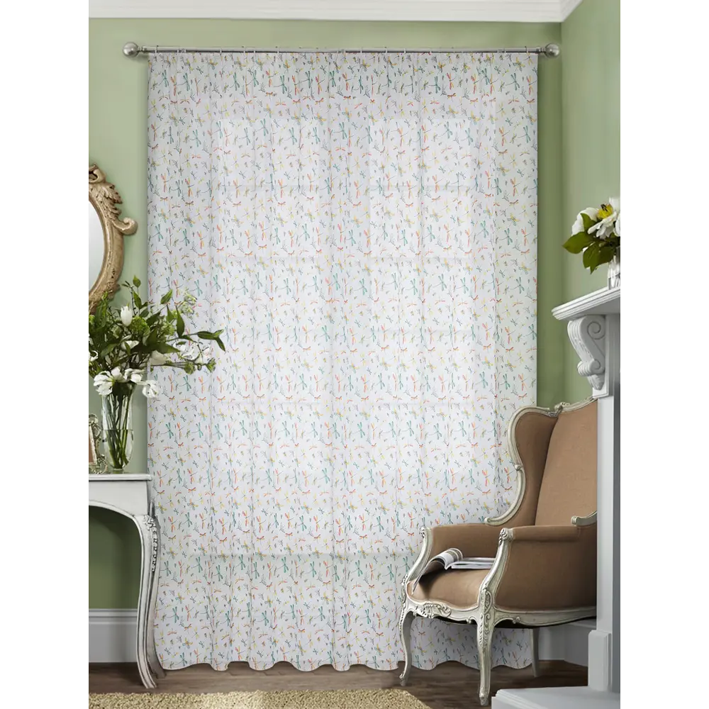 Тюль на ленте «Стрекоза», 300х260 см, детский, цвет зелёный ТОРГОВЫЙ ДОМ ТЕКСТИЛЬ STLM-2118060 - Вид №1