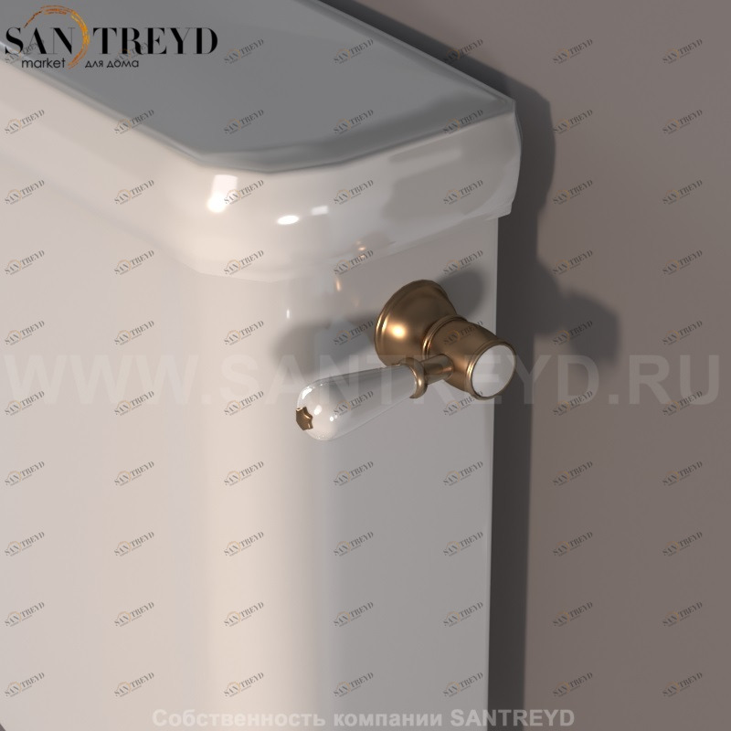 756993 Механизм смыва с рычагом для бочка (моноблок) установка ручки только с права. Retro Kerasan