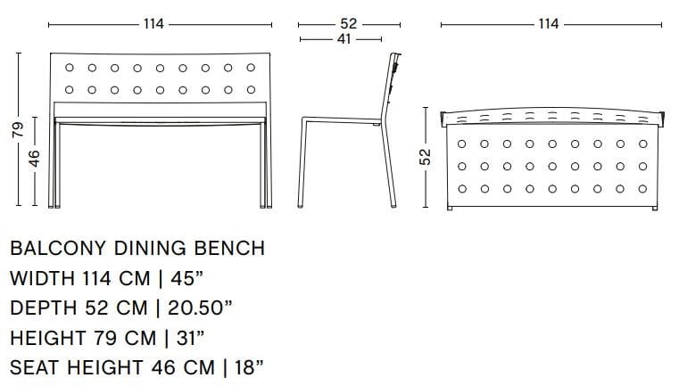 Стальная садовая скамейка с порошковым покрытием со спинкой Hay балкон ARCH-00041093 - Вид №7