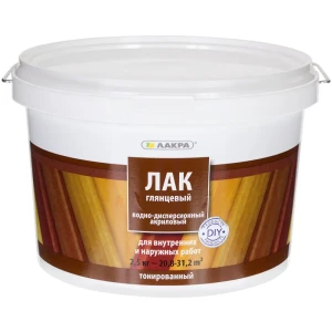 Лак тонированный водный прозрачный 2.5 кг