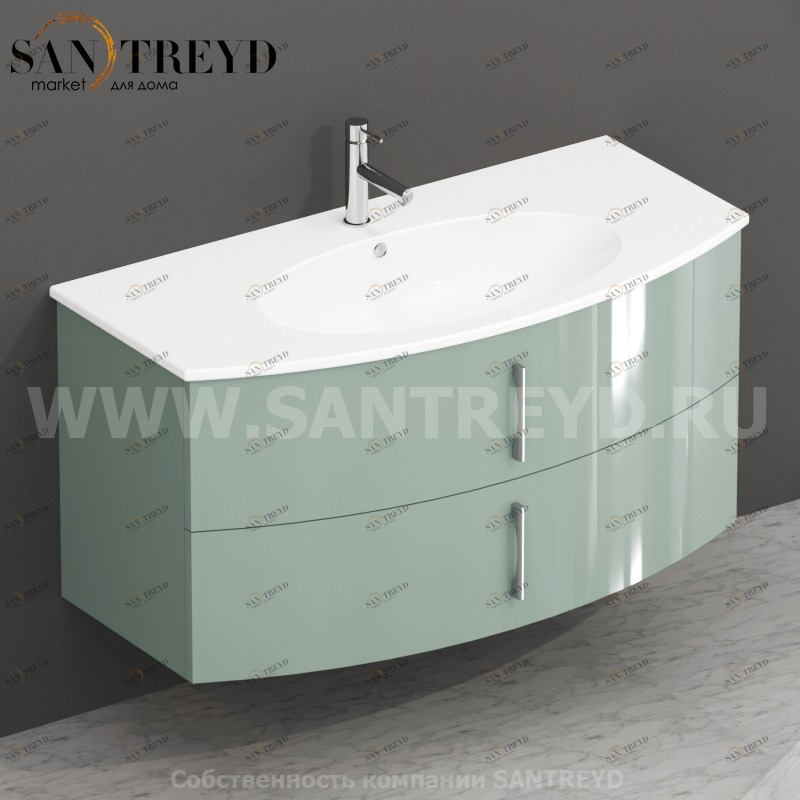 MDMC10Y008 Тумба с двумя ящиками 100 см синяя Globo 4ALL Италия Ceramica Globo