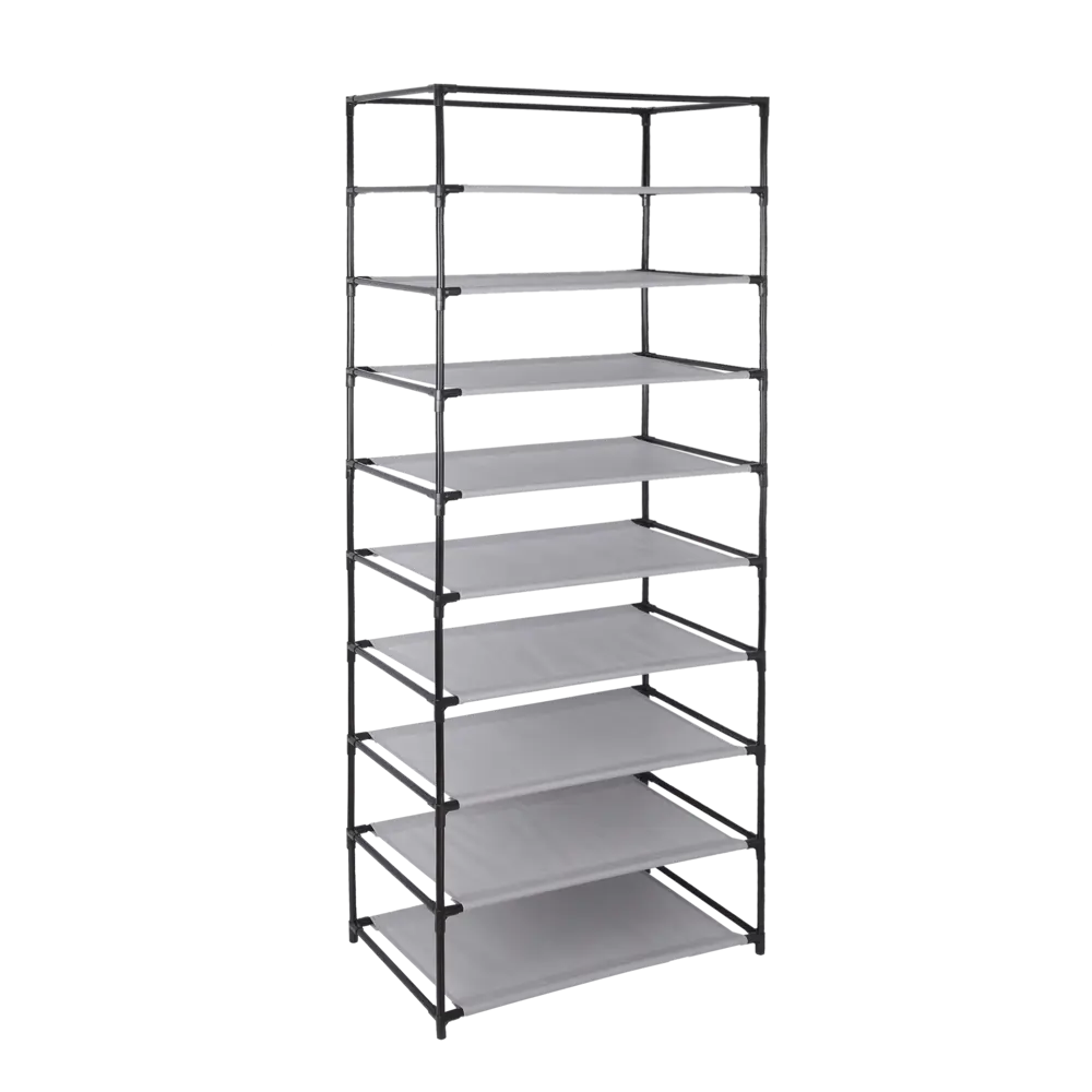 Стеллаж для обуви Spaceo 160x60x35 см 9 полок металл/нетканый материал цвет гранит STLM-2153689 - Вид №4