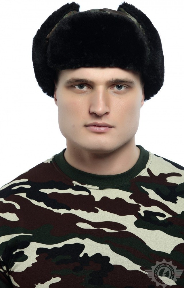 61512 Шапка-ушанка камуфляж зеленая  Камуфляжная форма  размер 60 Спецодежда  - Вид №4