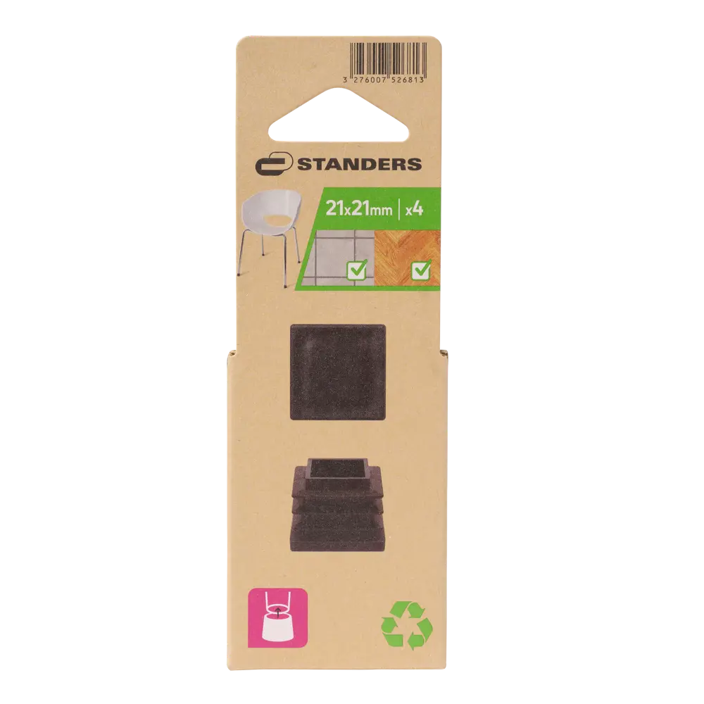 Насадка пластик 21x21 мм, цвет черный, 4 шт STANDERS STLM-2047636 - Вид №3