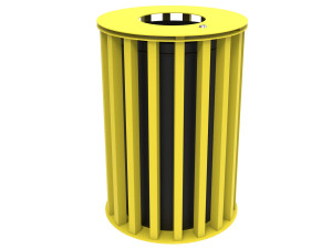 Оцинкованная стальная корзина для мусора с крышкой