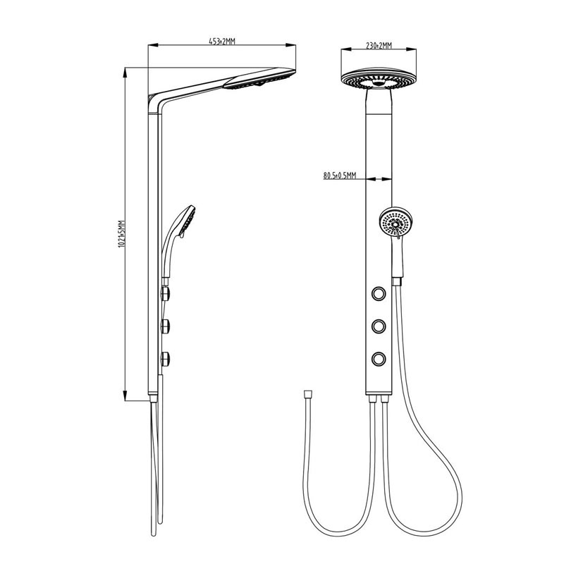 GL-SL1301GW Душевой гарнитур с верхним душем Gllon Santreyd  - Вид №1