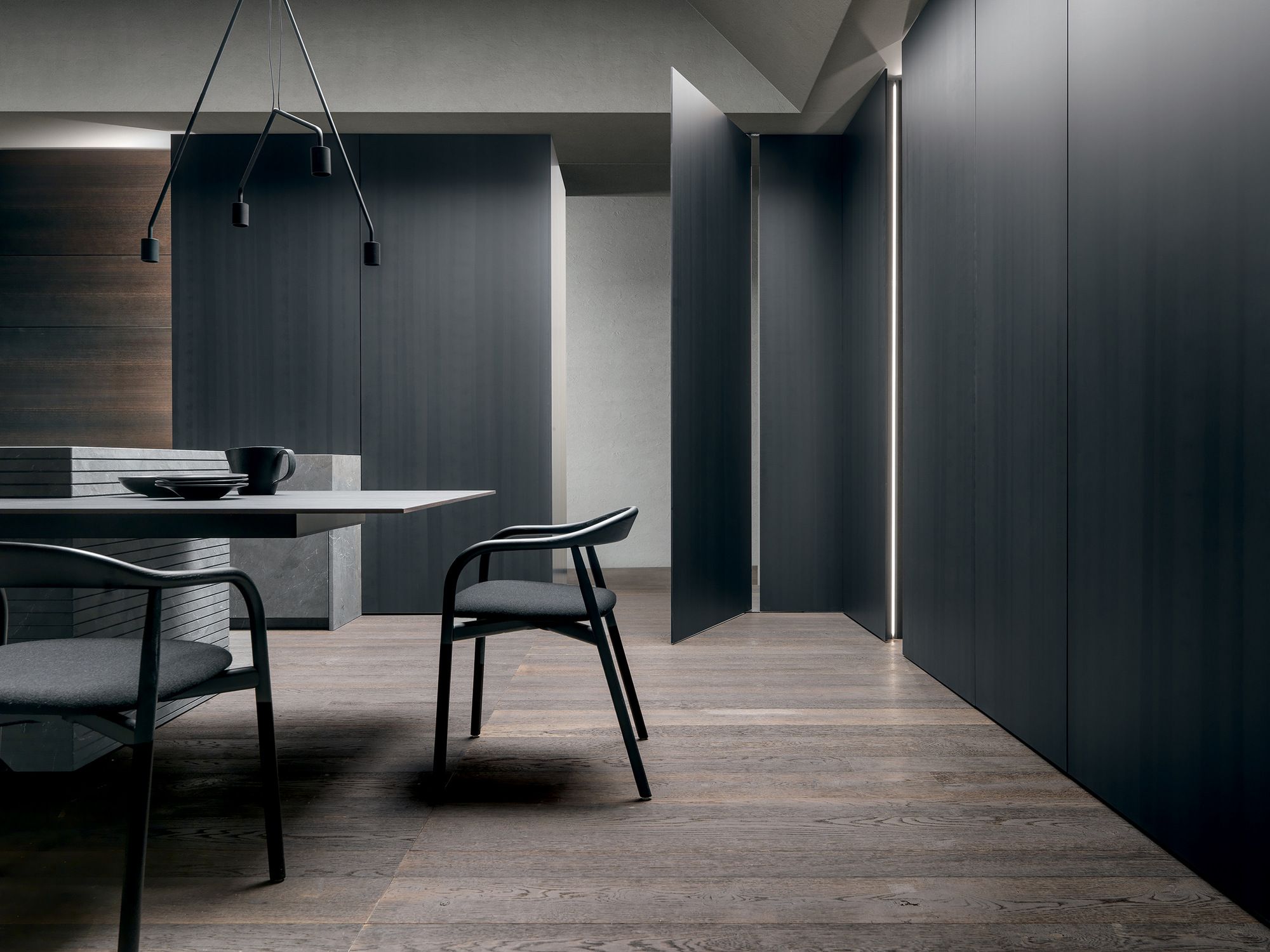 Кухня с каменным островом и эвкалиптовым шпоном MODULNOVA Blade Lab ARCH-00136930 - Вид №14