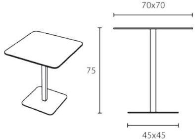 Inday Квадратный уличный стол из HPL или алюминия Voilà sun-id-1502344 - Вид №4
