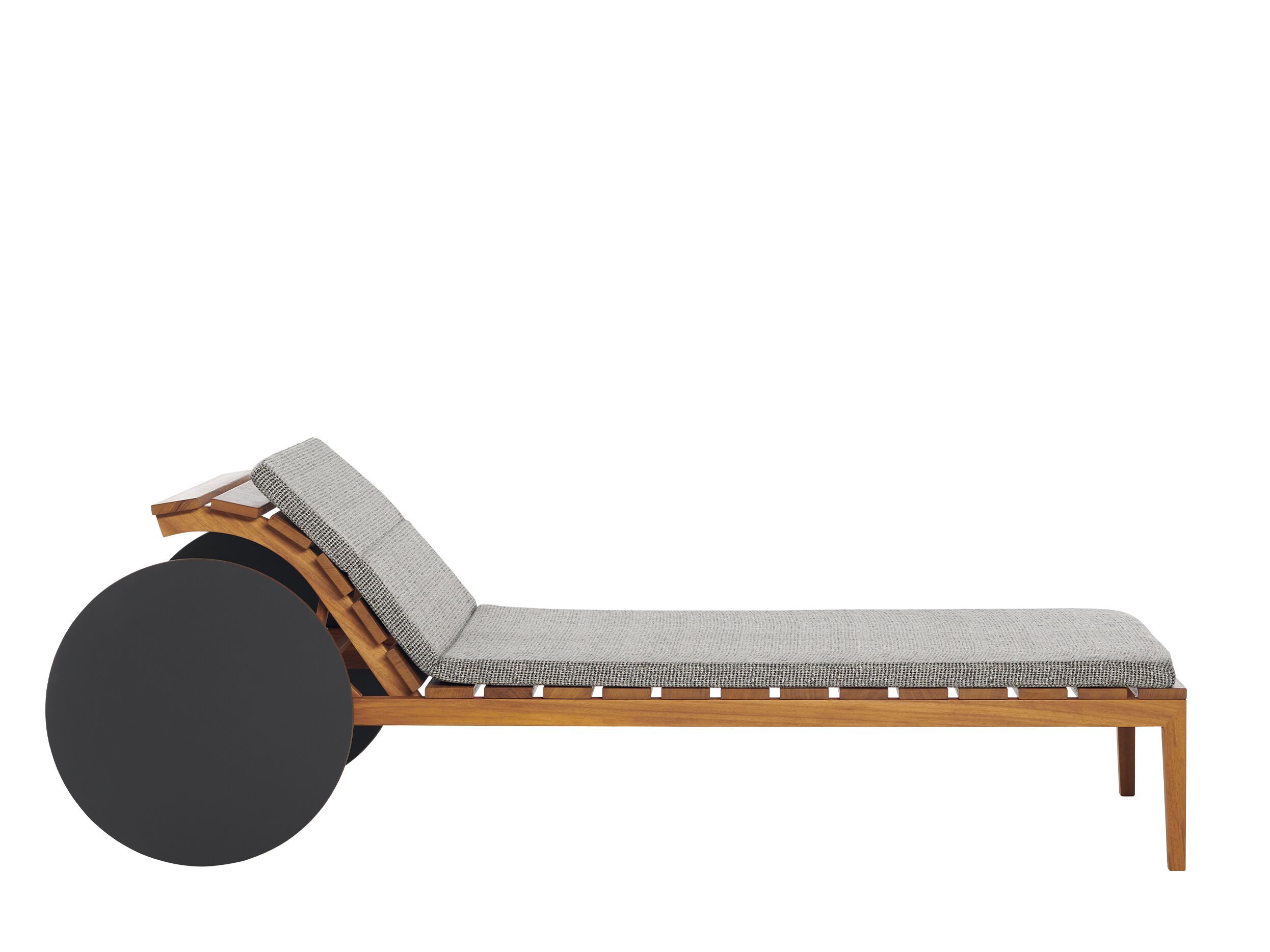 Ироко лежачий садовый шезлонг с колесами Potocco Suno ARCH-00053219