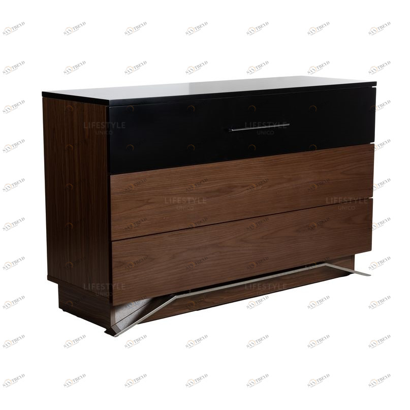 Комод деревянный с 3 ящиками орех Anytime 120 UNICO ДИЗАЙНЕРСКИЕ, КОМОДЫ ANYTIME 249551 Коричневый;орех 